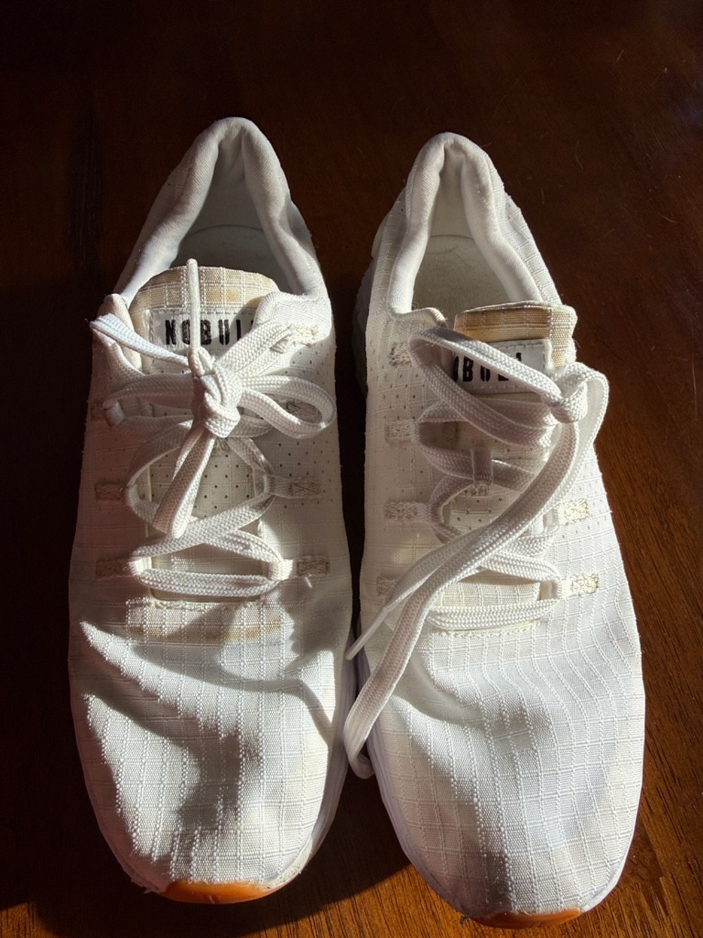 White NoBull running shoes size 9